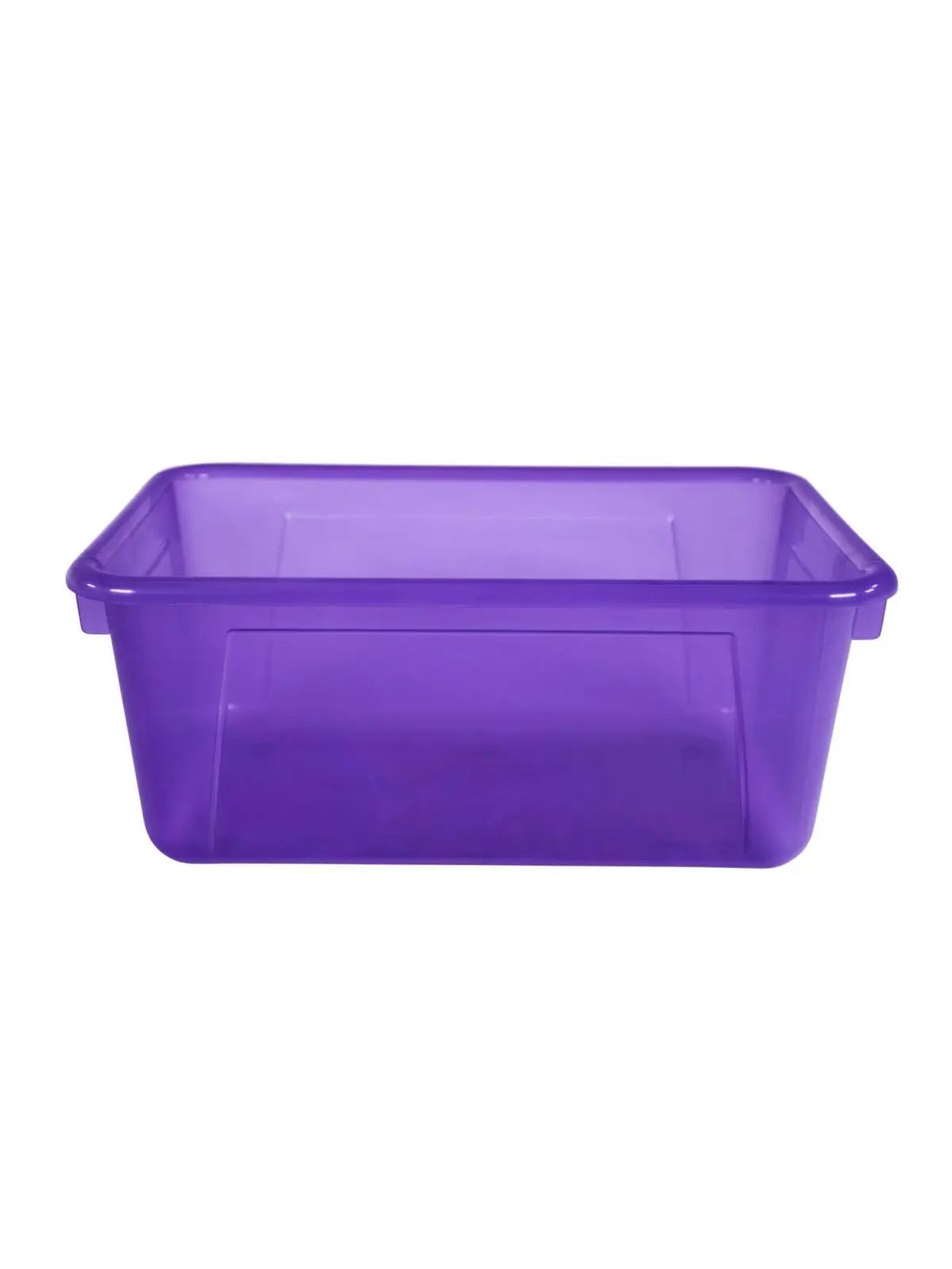 School Smart 2005882 12 x 8 x 5 in. Translucent Cubby Bin, Candy Violet - Small