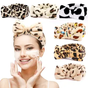 6 Pack  Headband for Women Skincare Makeup Headband Soft Coral Fleece Bow Hairband Party Favors Goody Bag Stuffers Christmas Stocking Stuffers for Woman Teen Adult  Gifts For Women Gifts