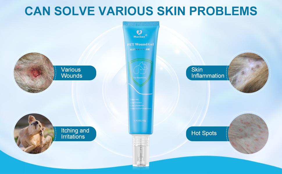 MORIKEY Pet Soothing Hydro Gel for Dogs and Cats Relieves Itchy Skin and Irritation Bites Scratches Safe if Licked