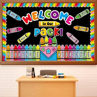 Rainbow Dot Bulletin Board Border - 65.6ft Black Scalloped Trim For Classroom & Office