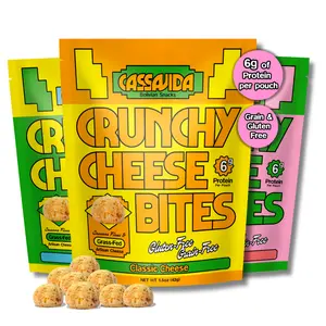 Cassavida Crunchy Cheese Bites (Pack of 3) | Variety: Classic Cheese, Rosemary Garlic, Spicy Andean Ají | 6g Protein per Pouch | Gluten-Free & Grain-Free | Made from Cassava & Grass-Fed Cheese