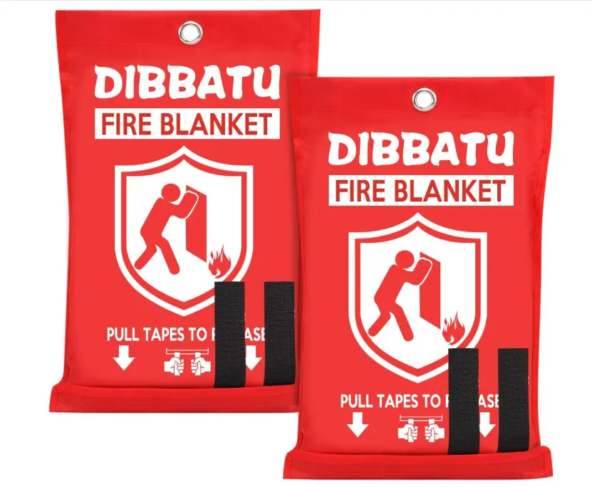 DIBBATU Fire Blanket for Home and Kitchen, Fire Blankets Emergency for Home, Emergency Fire Blankets Retardant for House, Fireproof Blanket, Survival FireBlanket for Kitchen,Fireplace, Grill, BBQ