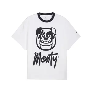 PUMA Mens Hoops X Cf Monterrey Crew Neck Short Sleeve Athletic Casual Tops Casual - White