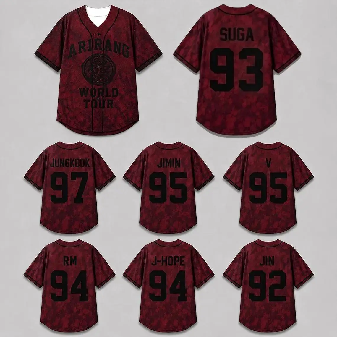 K-Pop World Tour Inspired Baseball Jersey, Concert Style Button Down Jersey Shirt, Unisex Casual Streetwear Outfit | 260126.R0397.ID02