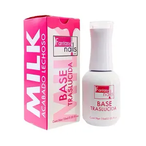 Fantasy Nails Milk Base Gel (Translucent) 15ml - Long-Lasting Nail Color for Maximum Pigmentation