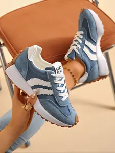 Women's Lightweight Lace-Up Sports Shoes, Breathable Cushioned Non-Slip Rubber Sole, Casual All-Season Low Top Sneakers