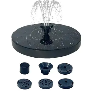 Solar bird bath fountain, with 6 nozzles. Solar bird bath fountain pump. Suitable for bird bathing, ponds, gardens, fish tanks, outdoor areas, swimming pools and other environments. Solar Powered Fountain