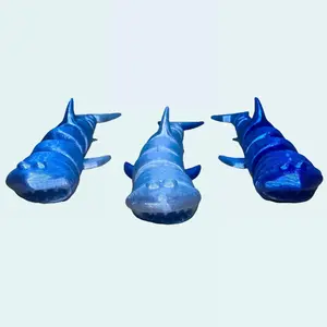 Cookie Shark! Blue and Silver Articulated 8” Long with Movable Joints, Unique & Fun Design