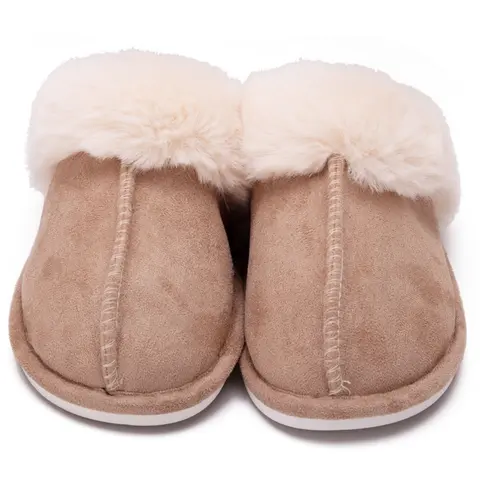 Women's Plush Slip-On Moccasin with Fleece Lining - Non-Slip Flat Platform Snow House Outdoor Indoor Winter Home Slippers
