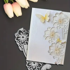 Butterfly Floral Border Metal Cutting Mold, Hollow Flower Butterfly Shape, Compatible with Various Cutters, Card Decoration Scrapbooking Handmade Craft