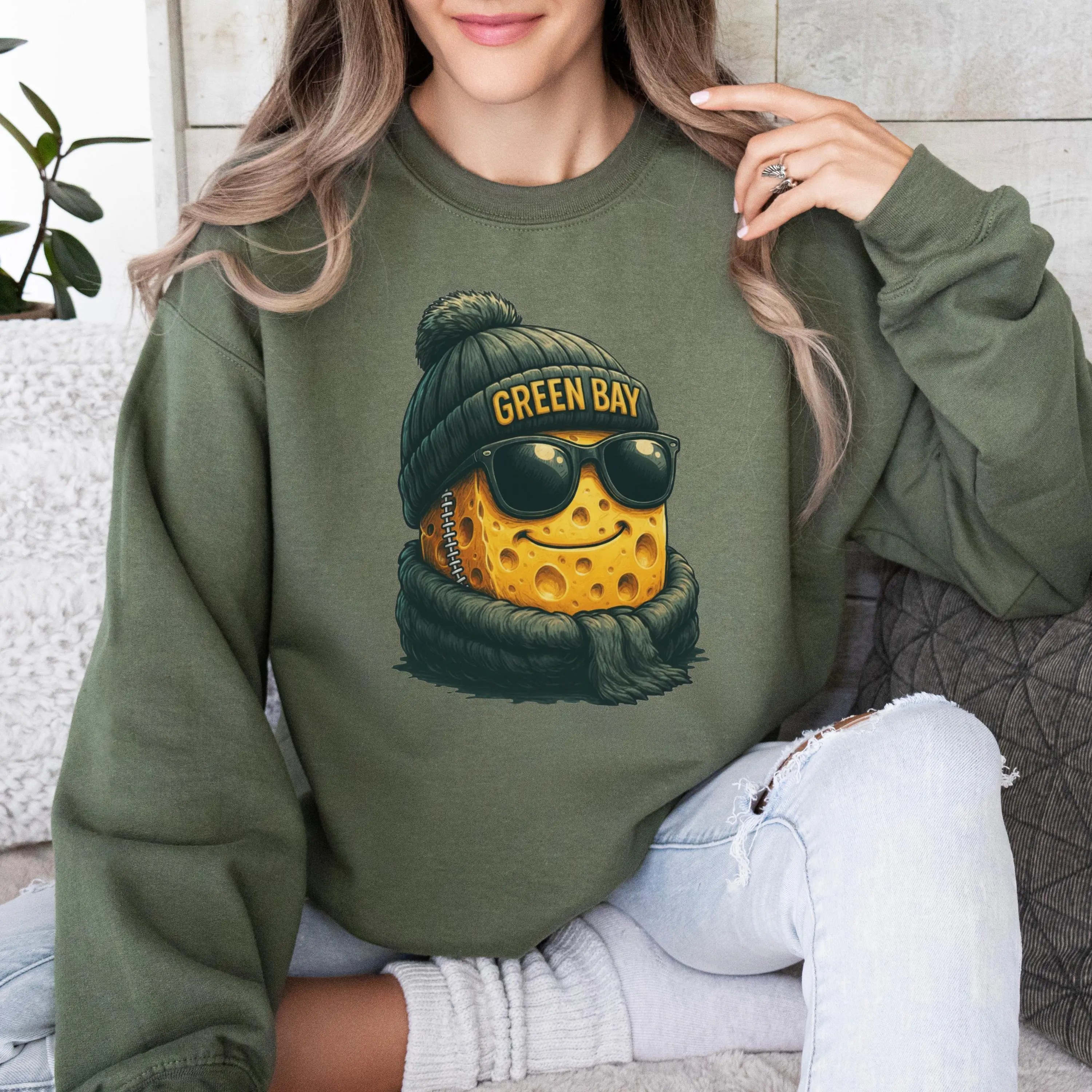 Funny Green Bay Football Sweatshirt, Retro Sports Fan Shirt, Game Day Gift Tee, Green Bay Mascot Sweatshirt, Green Bay Football Fan Shirt