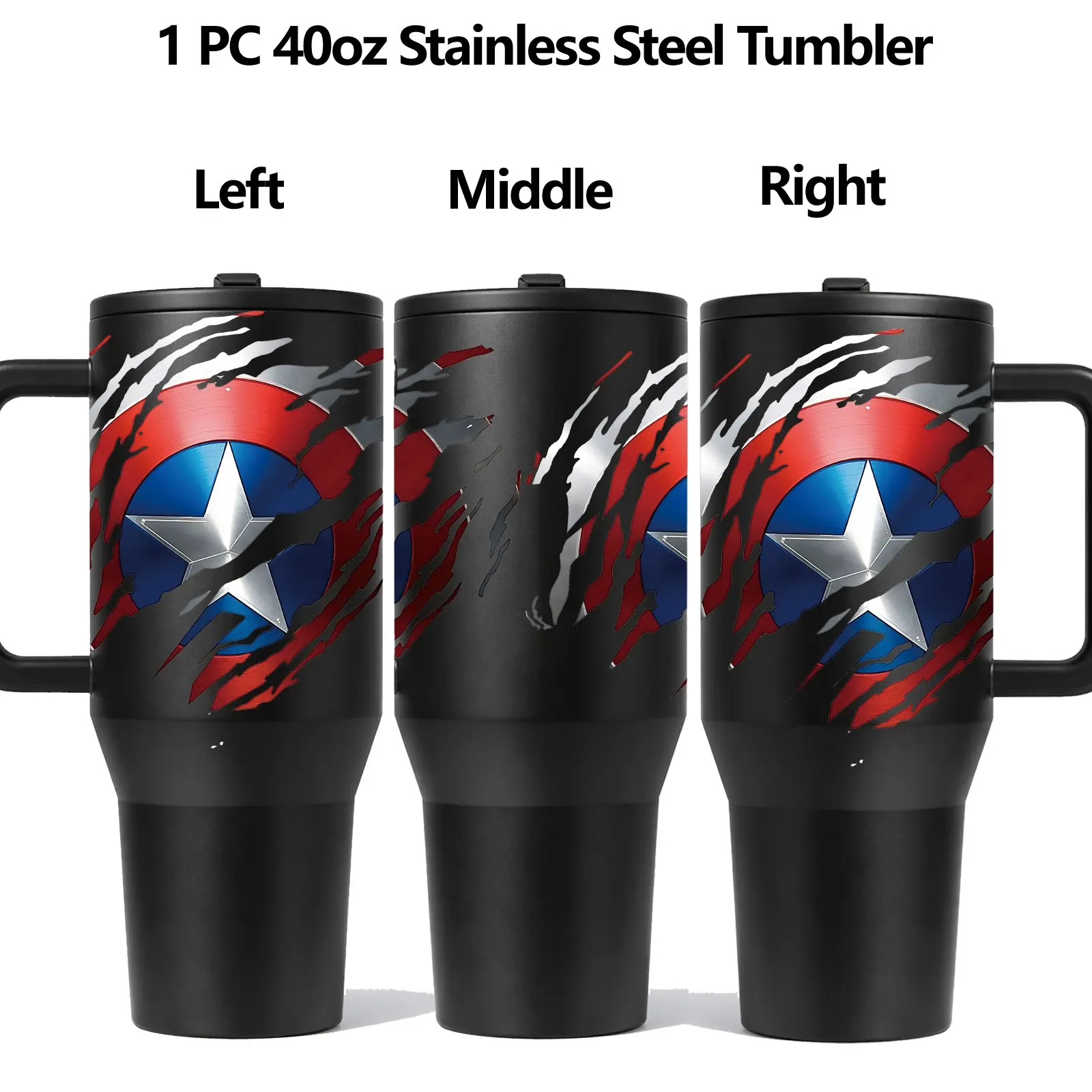 1 Pc 40oz insulated mug, superhero inspired vacuum cup, double wall thermal mug with handle and lid, leak proof stainless steel tumbler for hot cold drinks, keep hot 12h cold 24h, comic style travel office gift for men women fans