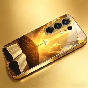 Bible cross pattern phone case for Infinix Smart 20/Note60 Pro 5G Light luxury gold glass texture phone case