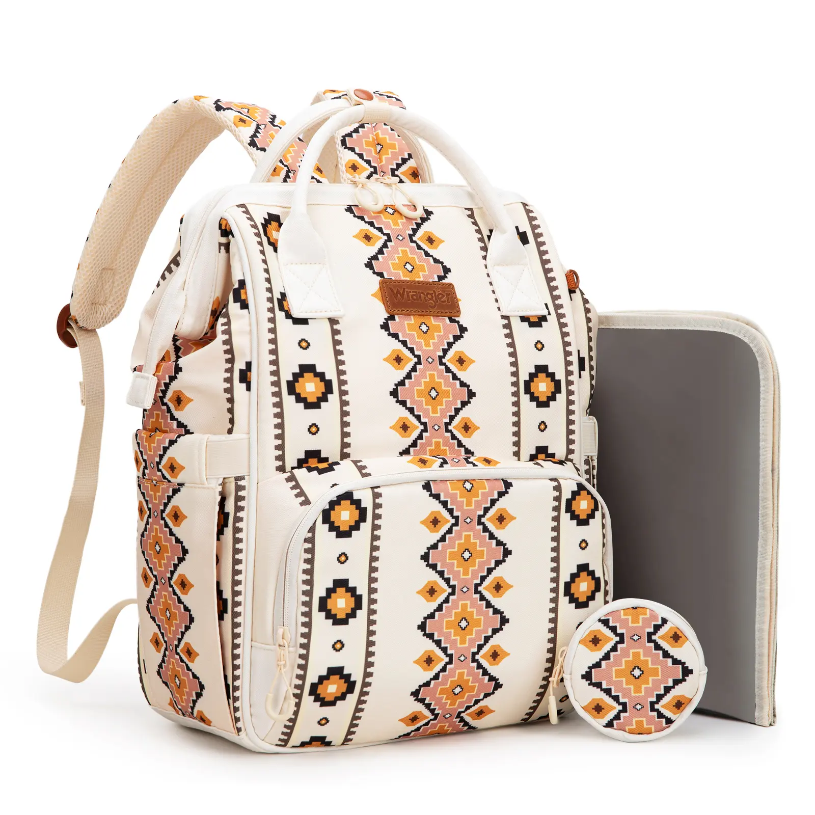 Wrangler Aztec Backpack for Women Casual Daypack Travel Bags with Side Bottle Pockets