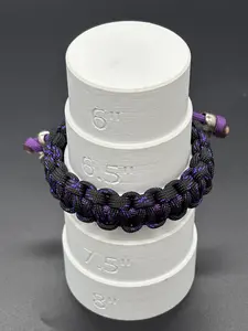 Cobra Adjustable Paracord Bracelet with Metal Skull Beads