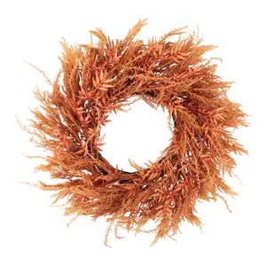 Northlight Peachy Pampas Grass Fall Harvest Wreath 24"