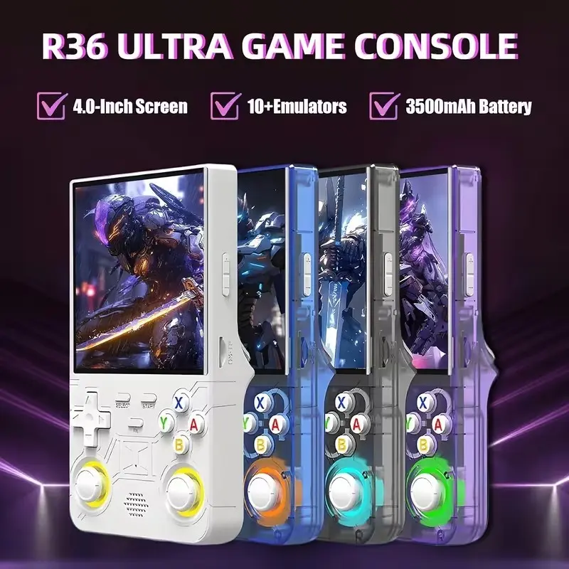 Portable Game Console R36ultra, 4.0 Inch HD Screen 720x720, Dual 3D Joysticks, USB Charging, Non-Battery Type, Model Xinghao
