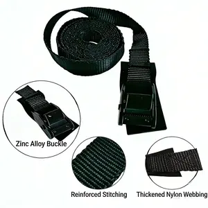 2-Pack Ratchet Straps with Anti-Scratch Pads, Safety Fixed Strap, Quick Release Buckle, for Motorcycles, Cargo, Kayaks, Boats, 78 Inches