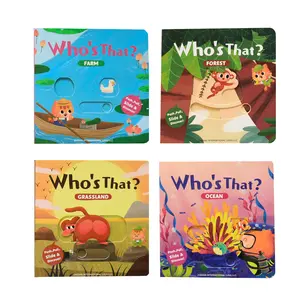 Who’s That? Push-Pull Slide Board Book Set for Toddlers — Interactive Animal Discovery to Build Fine Motor Skills & Early Learning