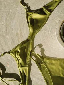 Women's New Fine Sparkle Sporty Cutout Bikini Top, 2026 Fashion Sexy Low Waist Two-Piece Swimsuit, Summer Vacation Casual Bathrobe Beach Set