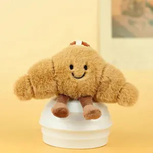 Cute Croissant Keychain Food Keyring Bag Charm Pendant Adorable Croissant Charm