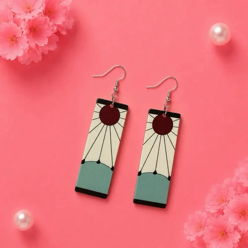 Demon Slayer Tanjiro Hanafuda Earrings