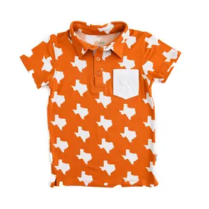 Texas Burnt Orange & White Polo Shirt College Sports Football Team Spirit Bamboo