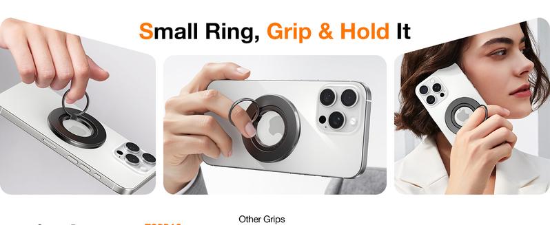 TORRAS Dual-Ring Grip Ring Holder Compatible with PopSockets MagSafe Kickstand Magnetic Easy Holding for iPhone 16/15/14/13/12/11 Pro Max, Samsung, Google