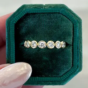 Round Diamond Bezel Stackable Band