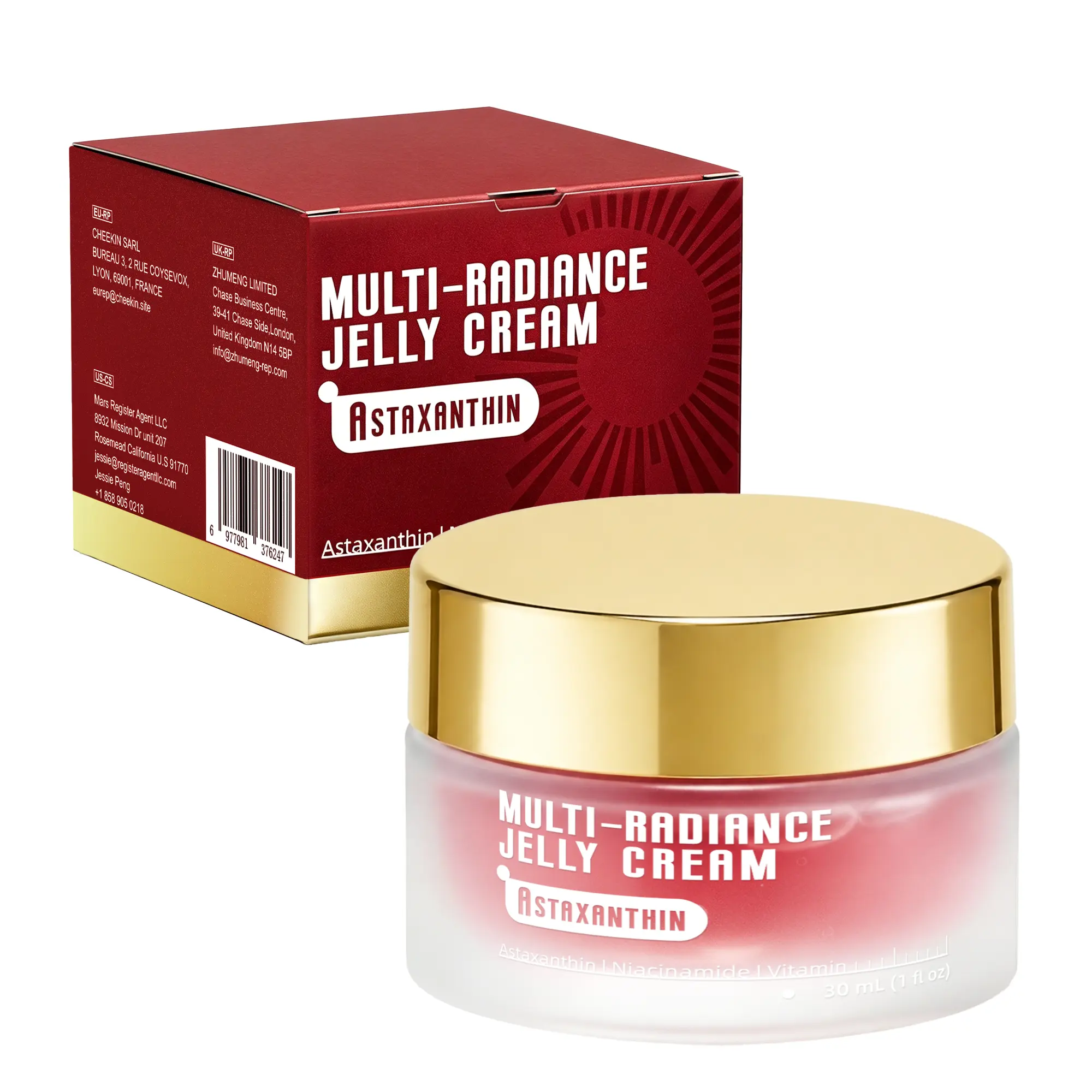 Collagen Jelly Cream Anti-Aging Youthful Glow, Antipigmentation Cream with Astaxanthin & Niacinamide, Hydrating Cream, Plump Smoth Skin Deep Moisturizing, Radiant Skin Repair Moisturizer, Even Tone, Elasticity Boost & Glass Skin