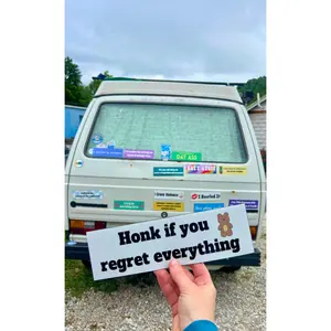 Honk if You Regret Everything Sticker