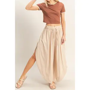 Tulip Hem Wide-leg Pants