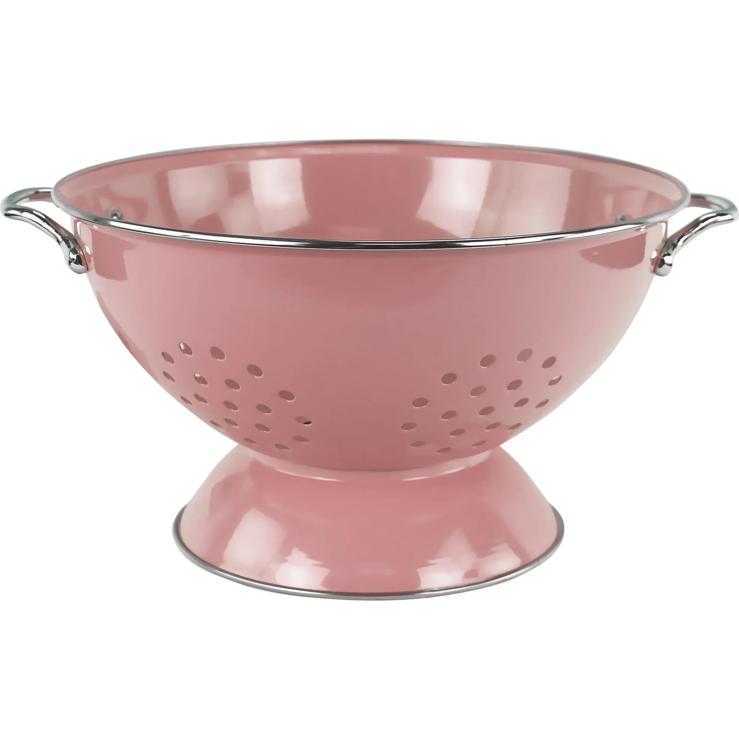 Reston Lloyd 88601 Calypso Basics 5qt Stainless Steel Kitchen Colander with Handles, Pink Kitchen Utensil