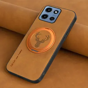 Père David's deer, 360° Spin Stand with Integrated Magnetic Kickstand for MOTO G Power 2025 /G 2025 /G 5G 2024/G Play 2024 5G /G Play 2024 4G /G Power 2024 5G, Luxury faux leather Case for G 2025 Phone Case, Fit for MagSafe and Car Holder