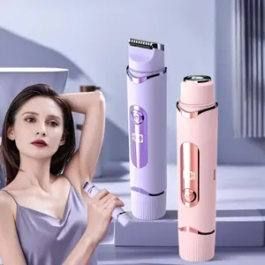 Women's 2-In-1 Electric Hair Remover, Rechargeable Portable Epilator with Accessories, Multi-Functional Grooming Tool, Cordless Waterproof Shaver