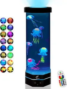 Lightahead LED Fantasy Jellyfish Lamp with Color Changing Light Effects. a Sensory Synthetic Fish Tank Aquarium Mood Lamp. Large (15 Inches Tall)