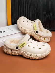 Unisex Fleece Lined Warm Shoes Non Slip Clogs, Indoor Outdoor Use, Winter Essential Footwear, Comfortable & Stylish Design for Men Women