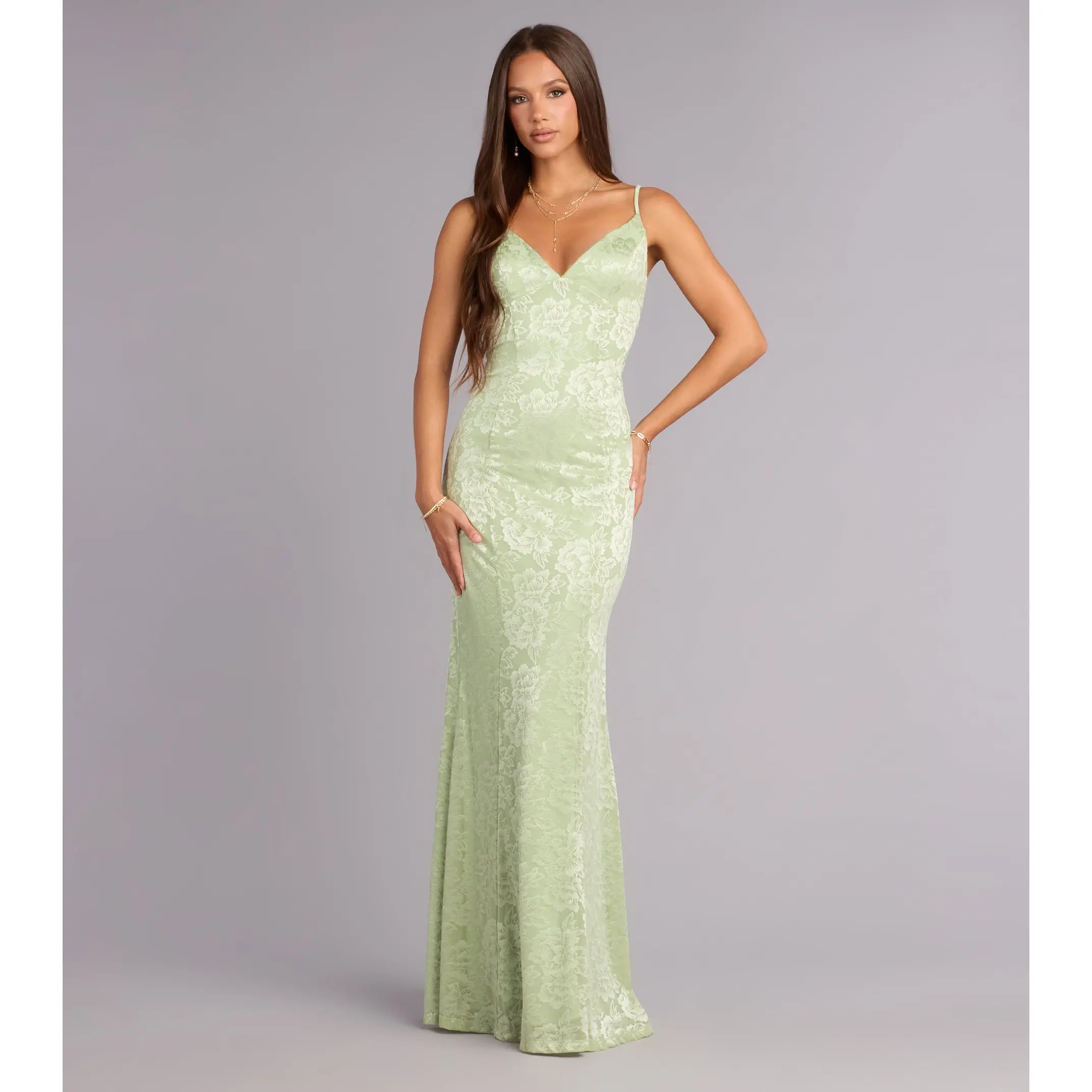 Alex Floral Tie-Back Formal Dress