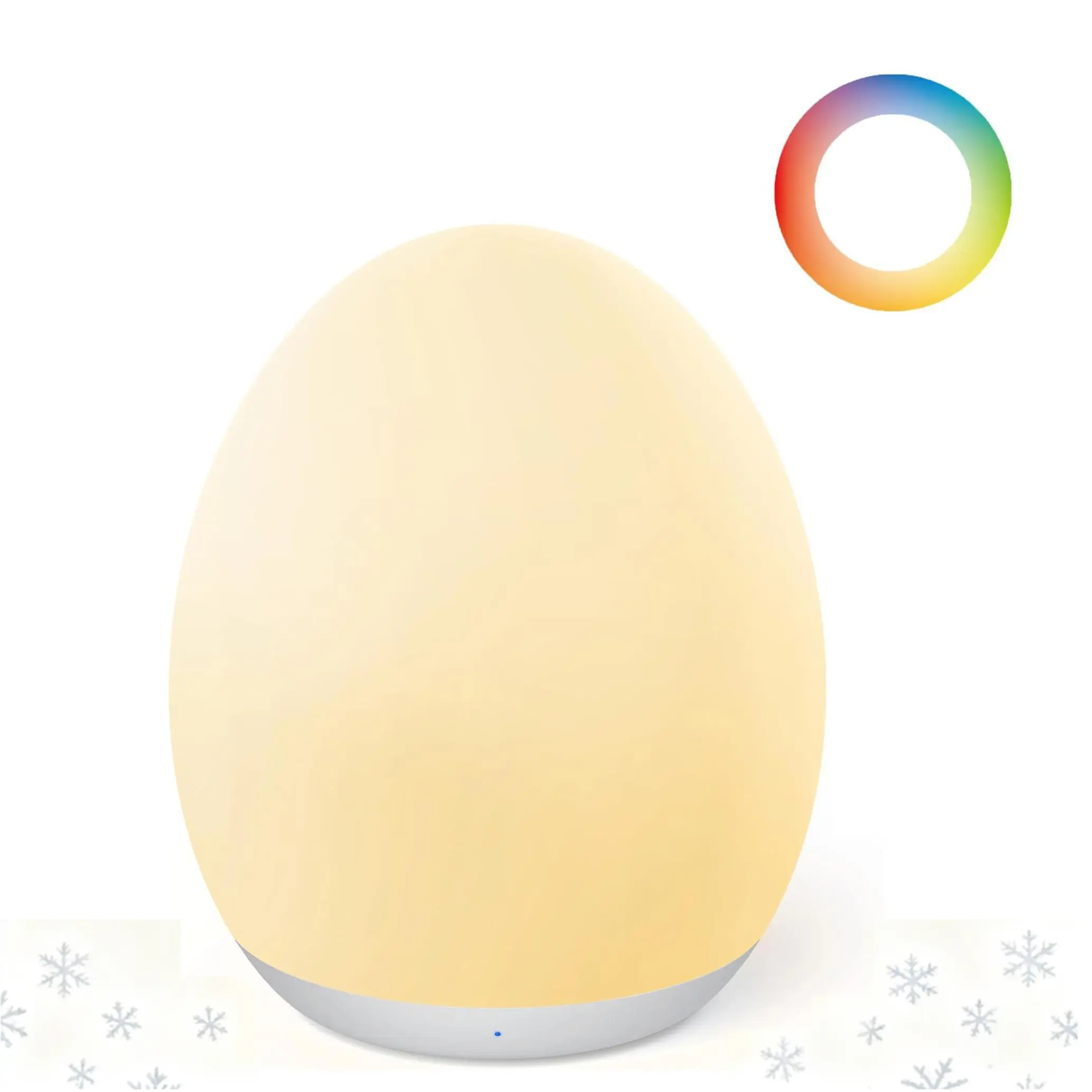 Portable Egg Night Light for Baby, Rechargeable Tap-Touch Control Light with 7 RGB Colors, Timer, Safe Soft Glow for Nursery (Home Indoor Lighting)
