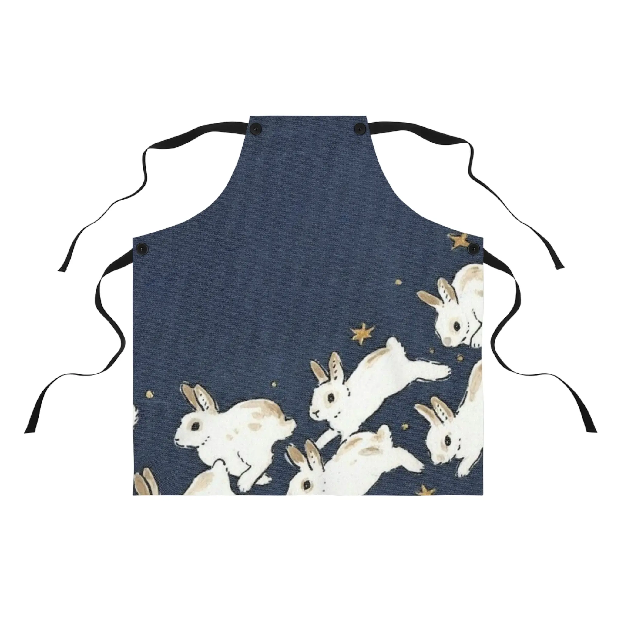 Apron, Cute Bunnies, Blue Color, Aesthetic Vibes - Kitchen Cooking Cooking Cover, Artist Smock, BBQ Grilling Gift, Gardening Pinafore,