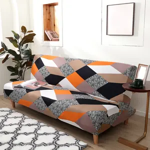 Geometric Print Slipcover for Armchair, Stretchy Polyester Fabric, Perfect for Futon Couch, Sofa Couch Protector Ideal for Living Room & Bedroom Decor, Sofa Cushion Cover, Sofa Couch Covers