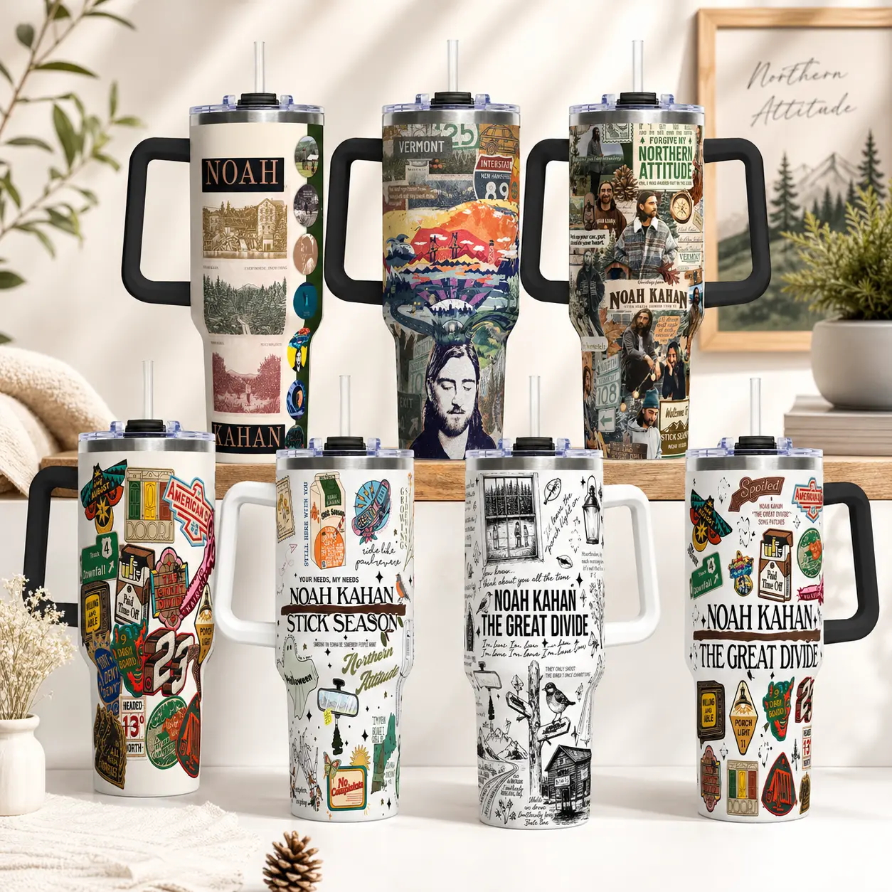Noah Kahhan Quotes 40 Oz Tumbler, The Great Diivide NoahKhahan Skinny Tumbler 20 Oz, The Perfect Tumbler For Fans, Best Gift For Holiday