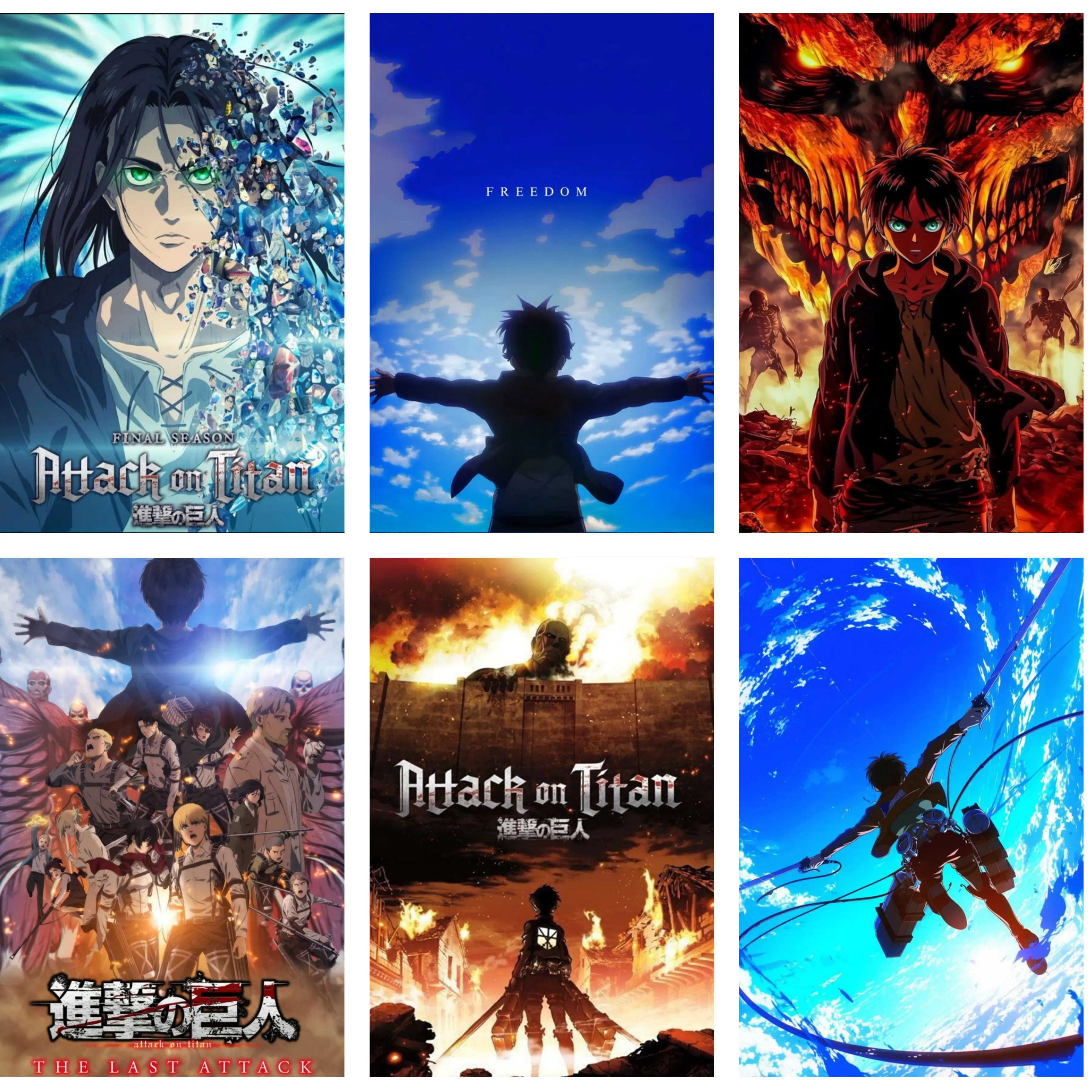 "Attack on Titan" AOT Fantasy Anime Print Wall Picture Decor - Eco-Friendly Unframed, Durable, Fade-Resistant, Waterproof, UV-Resistant, Vibrant Colors, Dorm-Ready Decor, Bedroom Decoration, Gift for AOT Fans