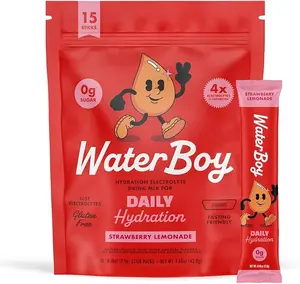 Daily Hydration | 1,570mg Electrolyte Powder Packets | No Sugar, All Natural, Gluten Free, Zero Calories | 15 Drink Stick Mixes (Strawberry Lemonade)