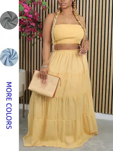 Fresh Summer Two-Piece Set, Casual Comfortable, Womenswear, Minimalist Aesthetic, Perfect Vacation Style, Fitted Design, Holiday Wear, Plain Pattern