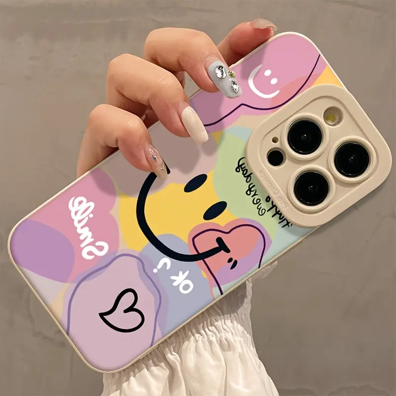 A stylish and sturdy protective case suitable for all genders, providing anti-collision protection and lens protection, compatible with iPhone 16 Pro Max, 16 Pro, 16, 15, 14, 13, and 12 series White Cover Protector Cellphone Smartphone Shockproof Casing