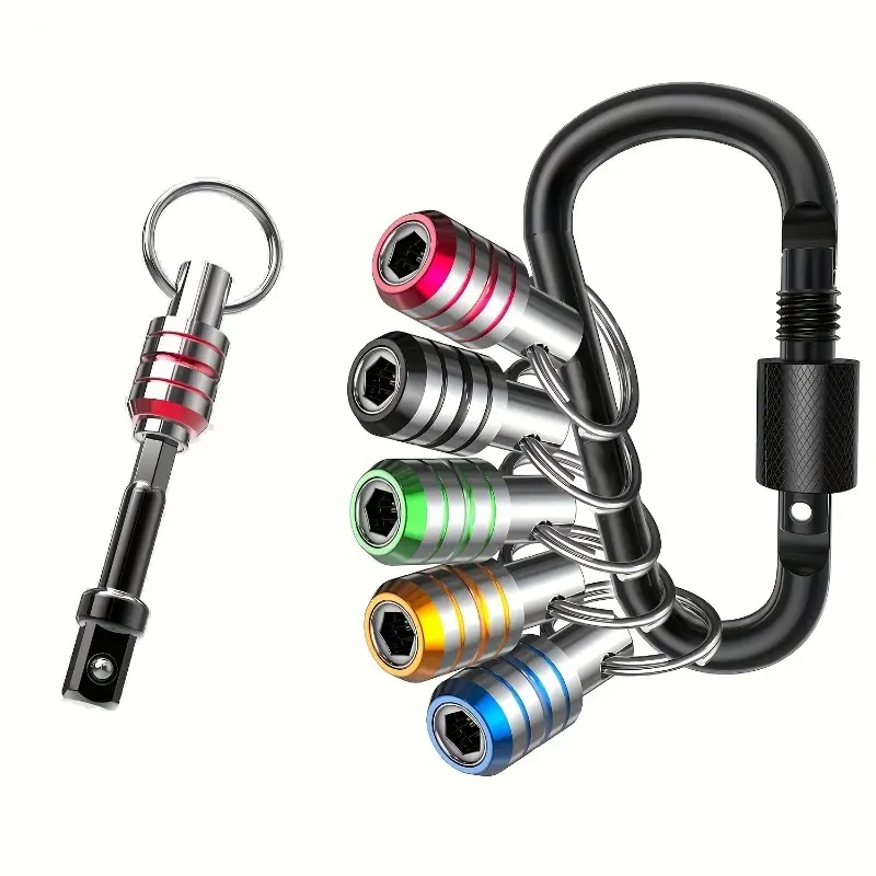 5pcs Golden gold three-groove extension rod Wrench Extender Tool Universal Wrench Extension 1/4 batch head quick change sleeve transfer rod aluminum alloy rod