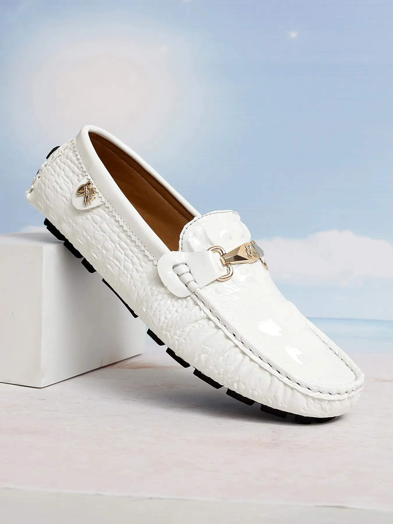 Spring Business Flat Loafers for Men and Women, One-Piece Leather Formal Design, Lightweight Anti-Slip Rubber Sole, Sizes 38-48
