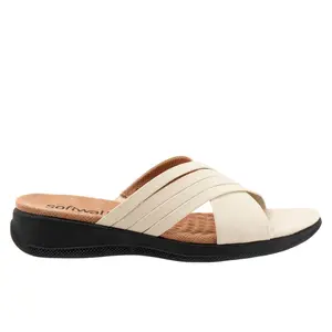 Softwalk Tillman 5.0 S2321-108 Womens Beige Narrow Slides Sandals Shoes