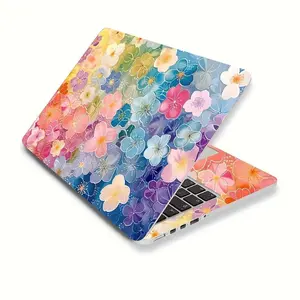 Floral Pattern Laptop Sticker, Self Adhesive Anti-scratch Laptop Protective Sticker, Universal Laptop Decorative Accessories for Women & Girls
